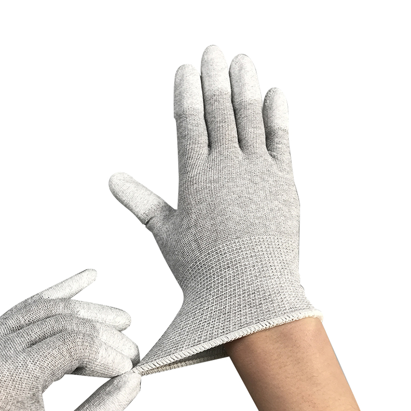 Szénszál nejlon ESD ujj PU bevonatú kesztyű
