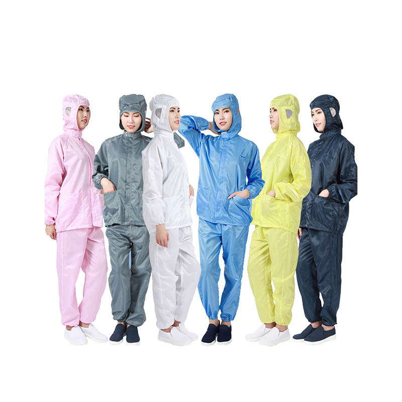 ESD kabát ESD sapkával és nadrággal